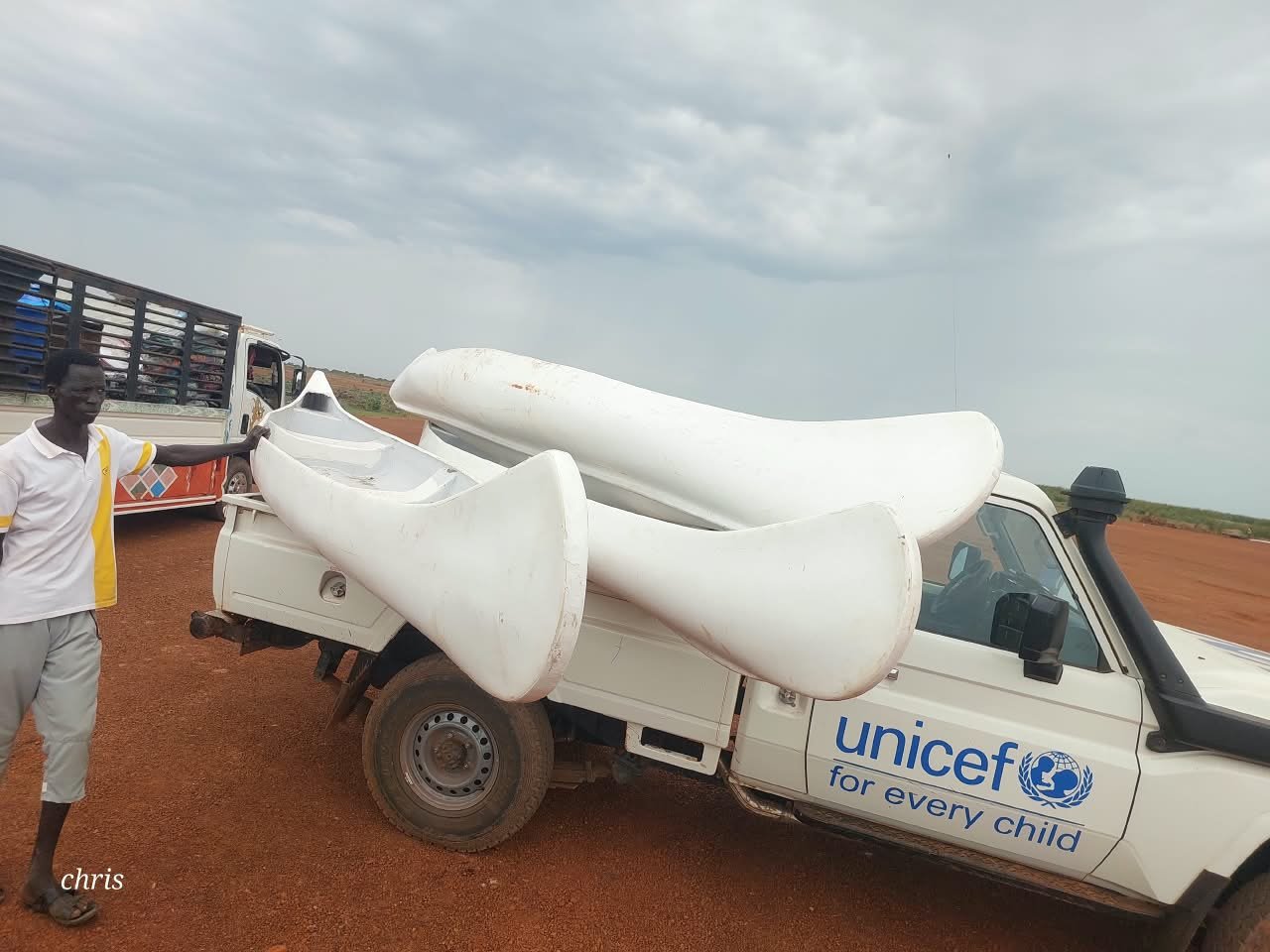 Equipment being transported to river communities